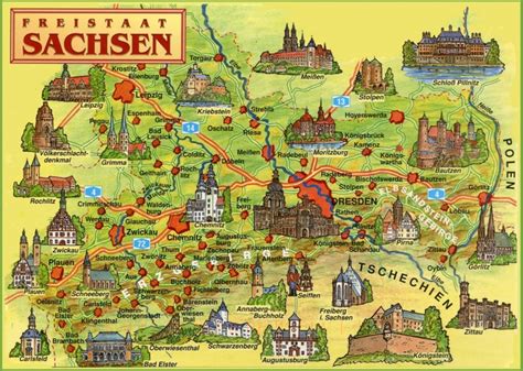 Saxony tourist map - Ontheworldmap.com