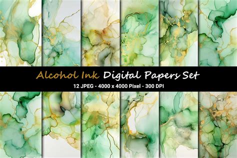 Alcohol Ink Digital Paper Set Graphic by AmitDebnath · Creative Fabrica