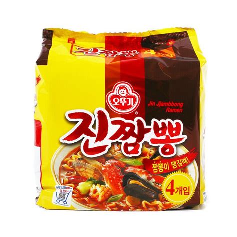 Korean Hot Spicy Instant Noodle OTTOGI JIN JJAMBBONG Ramen 4pack Set 8801045522838 | eBay ...