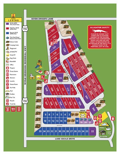 Campground Map | Orlando & Kissimmee KOA Holiday Camping