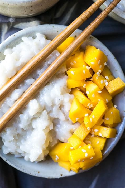 Pressure Cooker Mango Sticky Rice with Coconut Cream - Kitschen Cat