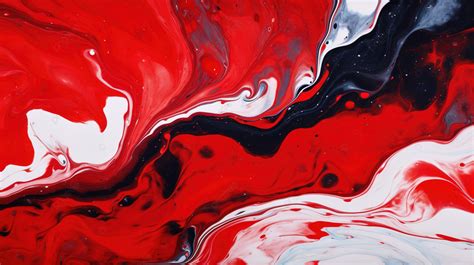 Vibrant Fluid Art Abstract Background With White Black And Red Wave ...