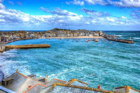 View of St Ives harbour Cornwall Photograph by Charlesy - Fine Art America