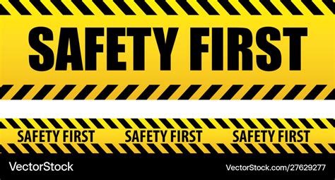 Banner safety first seamless tape danger yellow Vector Image