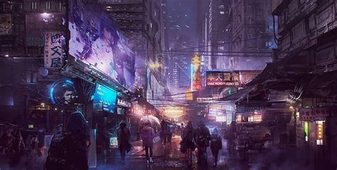 1920x1200px | free download | HD wallpaper: digital art, artwork, cyberpunk, cyber city ...