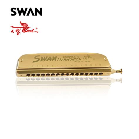 New Swan SW1664-5 16 Holes 64 Tones Chromatic Harmonica Gold Color ...