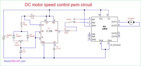 Dc Motor Speed Control Circuit Diagram Using 555 Timer