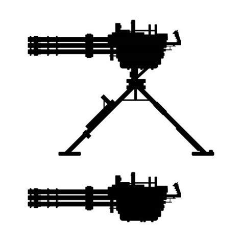 Minigun Silhouette Stock Photos, Pictures & Royalty-Free Images - iStock