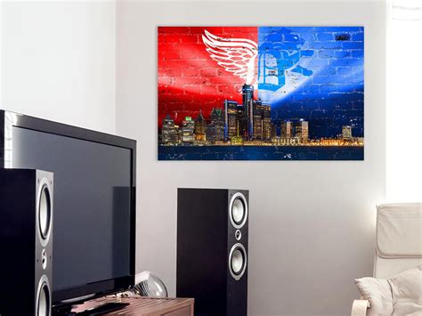 Detroit Sports Skyline Canvas - Zapwalls