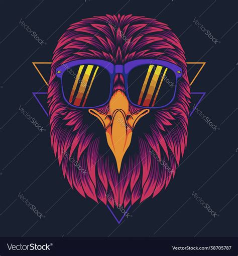 Eagle head eyeglasses Royalty Free Vector Image