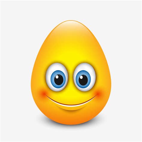 Cute Easter Emoticon, Emoji - Egg - Vector Illustration Stock Vector - Illustration of emotion ...