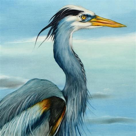 Martin Katon Signed "Happy Great Blue Heron" 24x36 Original Oil ...