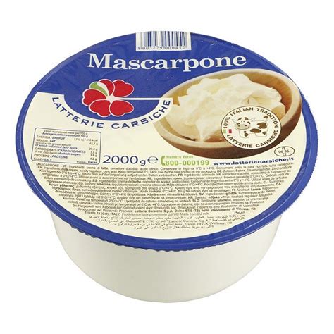 Latte Carso Mascarpone 42+ Bak 2 kilo | Sligro.nl