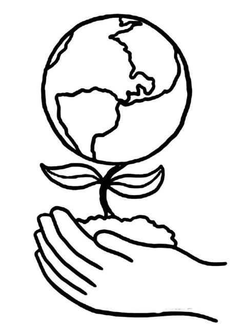 Planting a Healthier Earth on Earth Day Coloring Page | Earth day drawing, Earth day coloring ...