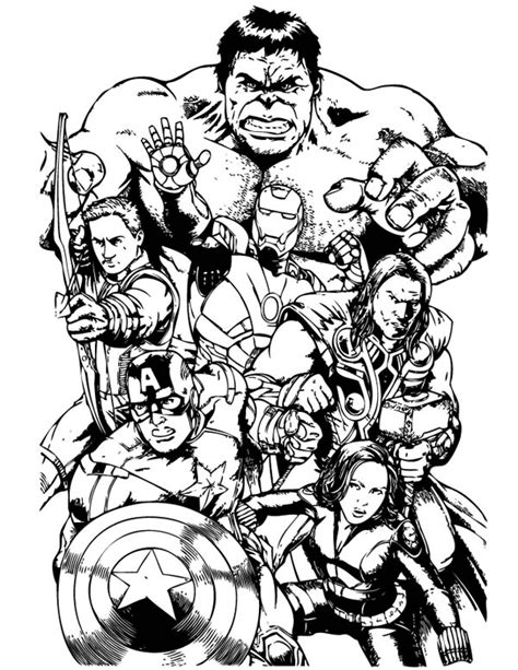 The Avengers Team Assemble Coloring Page - Download & Print Online Coloring Pages for Free ...