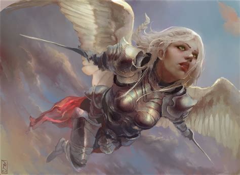 Female angel with armor illustration, fantasy art HD wallpaper | Wallpaper Flare