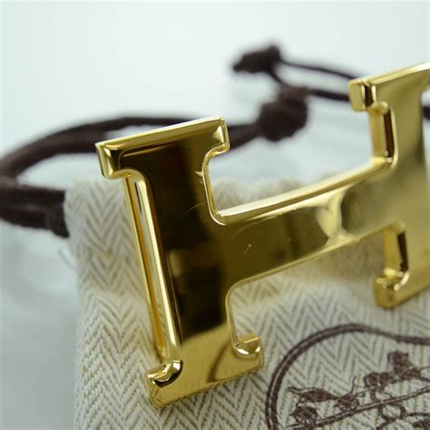 HERMES H Belt Buckle Gold 27821