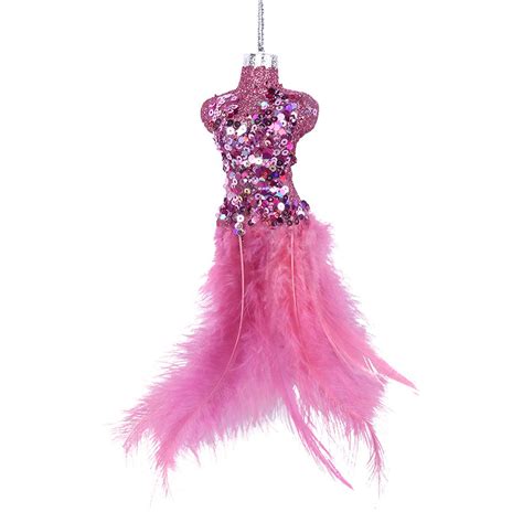 Glitter Mannequin Tree Ornament 20cm Pink