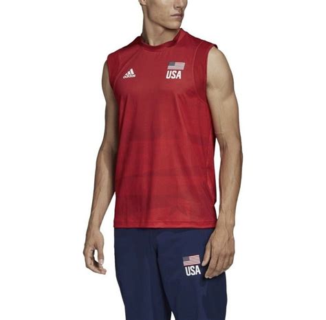 Adidas USA Volleyball Prime Jersey Red FK1019 Men's Size XLT | eBay ...