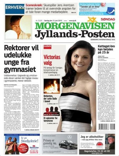 Newspaper Jyllands-Posten (Denmark). Newspapers in Denmark. Sunday's ...