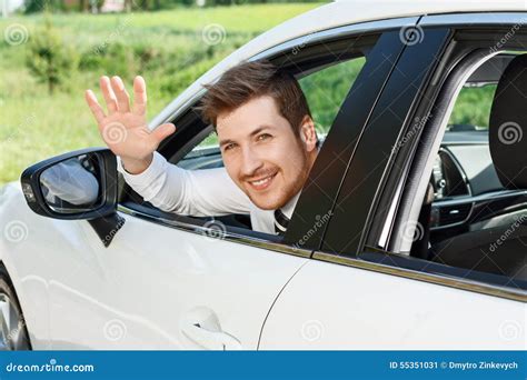 Smiling Businessman Waving His Hand Stock Image - Image of automotive, look: 55351031