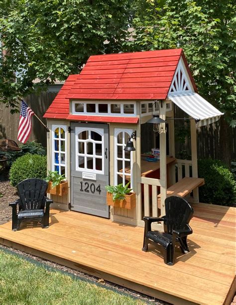 Costco Playhouse with Deck and Decorations