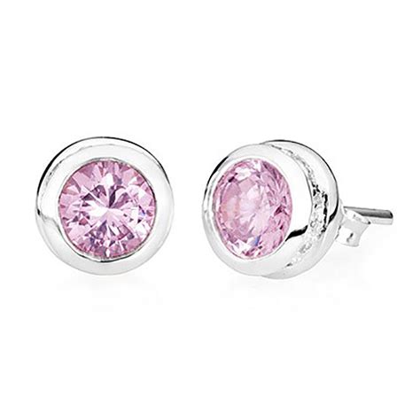 Sterling Silver Stud Pink Tourmaline Earrings – October Birthstone ...