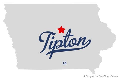 Map of Tipton, Hardin County, IA, Iowa