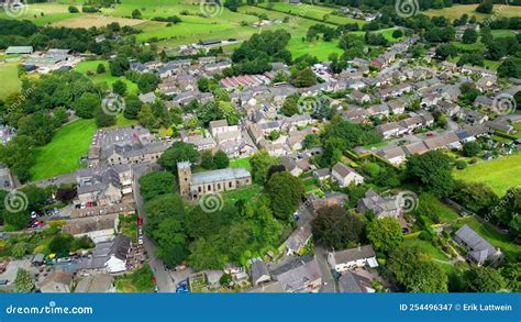 Village of Castleton in the Peak District National Park - Aerial View - Travel Photography Stock ...