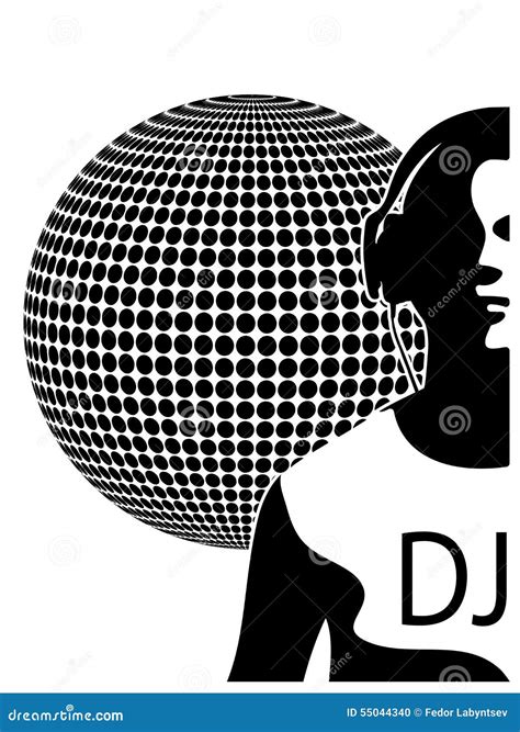 Silhouette Of A DJ Wearing Headphones Stock Vector - Image: 55044340