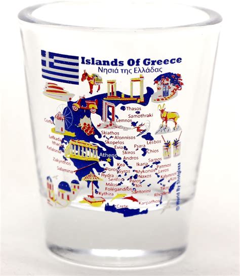 Grecia Islands Of Grecia Landmarks and Icons Collage Shot Glass – Yaxa ...