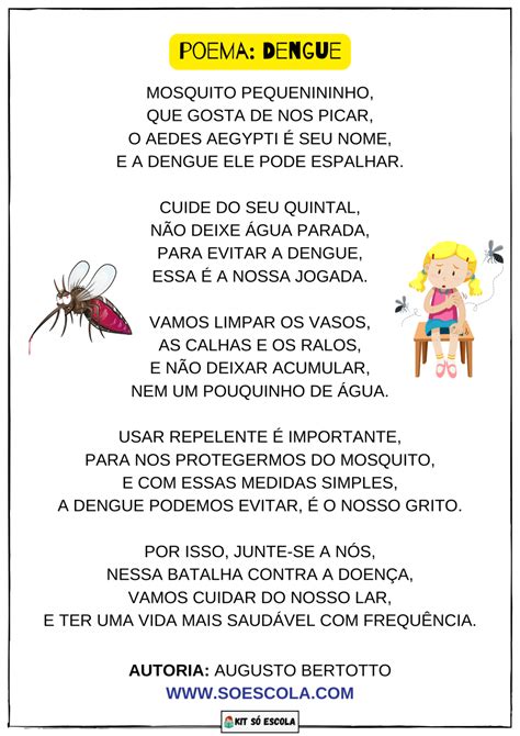 Poema Sobre Mosquito Da Dengue - LIBRAIN