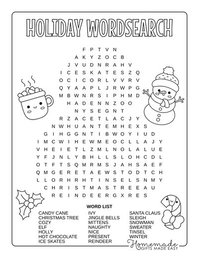 Holiday Word Search Puzzles