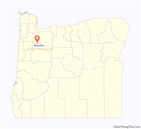 Map of Silverton city, Oregon