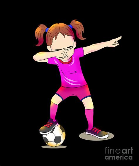 Funny Soccer Girl Dabbing Team Soccer Player Gift Digital Art by MUC Designs