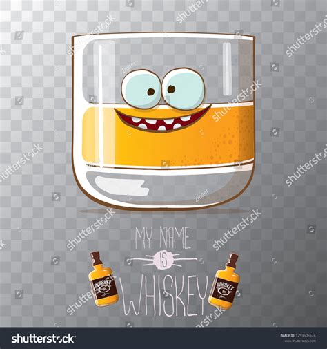 Vector Funny Cartoon Smiling Whiskey Glass Stock Vector (Royalty Free ...