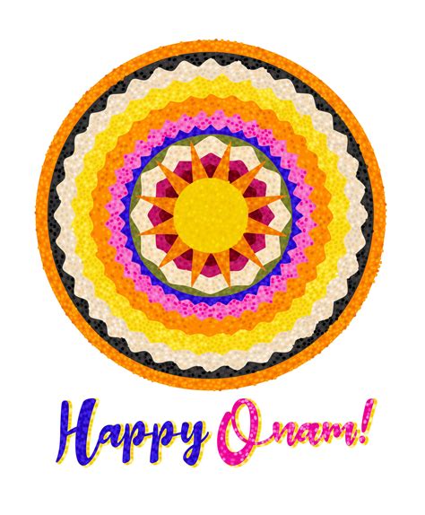 Happy Onam. South Indian Kerala festival of harvest. Onam Pookalam 35987101 Vector Art at Vecteezy