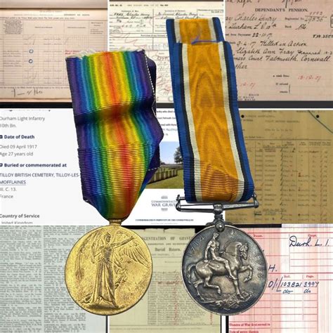 WW1 British War & Victory Medal To KIA Pte C H Fray Durham Light Inf in ...