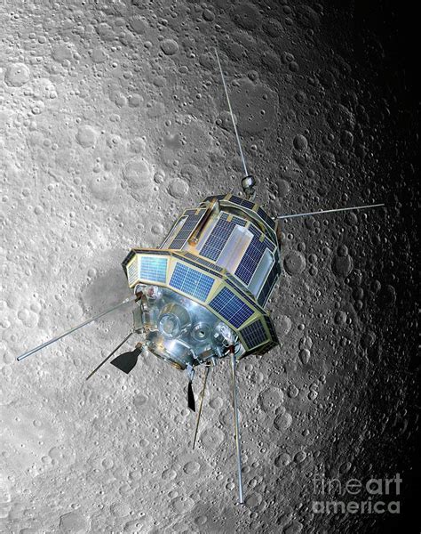 Luna 3 Spacecraft Orbiting The Moon Photograph by Detlev Van Ravenswaay ...