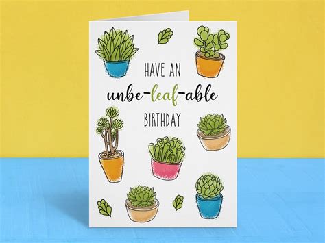 Plants Pun Birthday Card PRINTABLE DOWNLOAD for Friend - Etsy