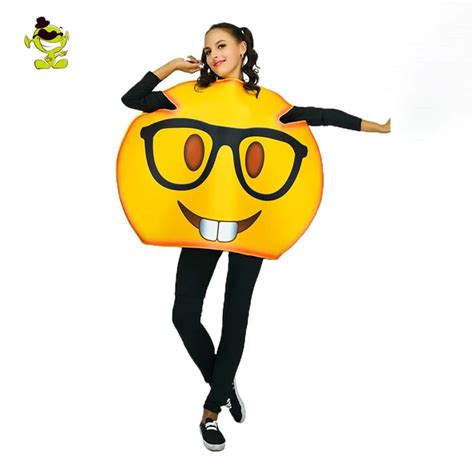 Nerd emoji Costume Cosplay Sponge Clothes Fancy Dress In Christmas lot Costumes Suit For Adults ...