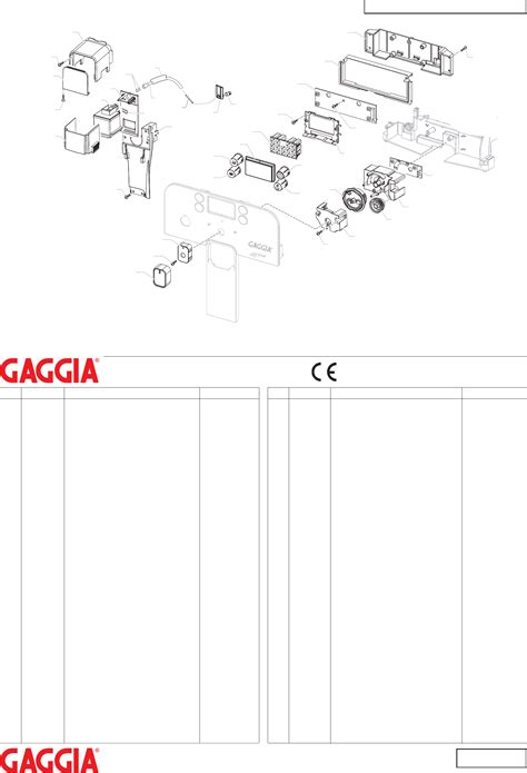 Gaggia Brera Parts Diagram