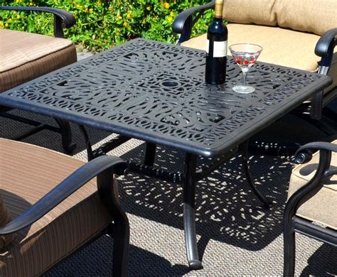 Patio coffee table sqaure 36" Elisabeth outdoor Cast Aluminum furniture ...