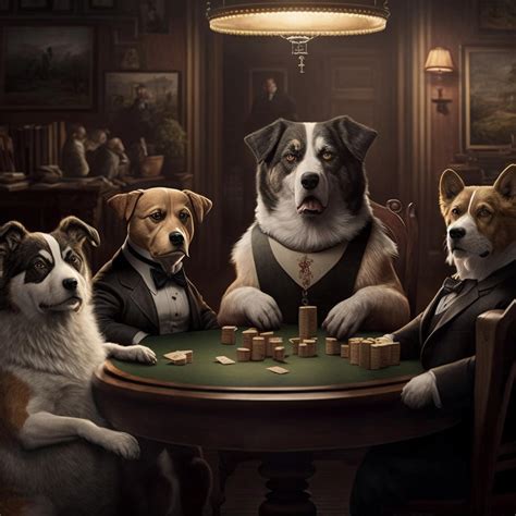 Dogs play poker by DOLBOZHUY on DeviantArt