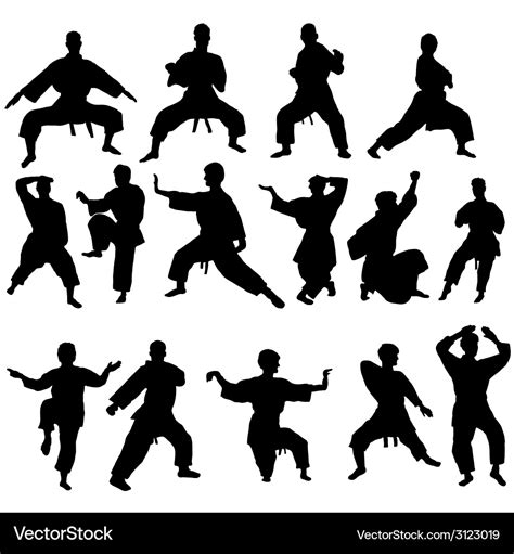 Karate kata pose Royalty Free Vector Image - VectorStock