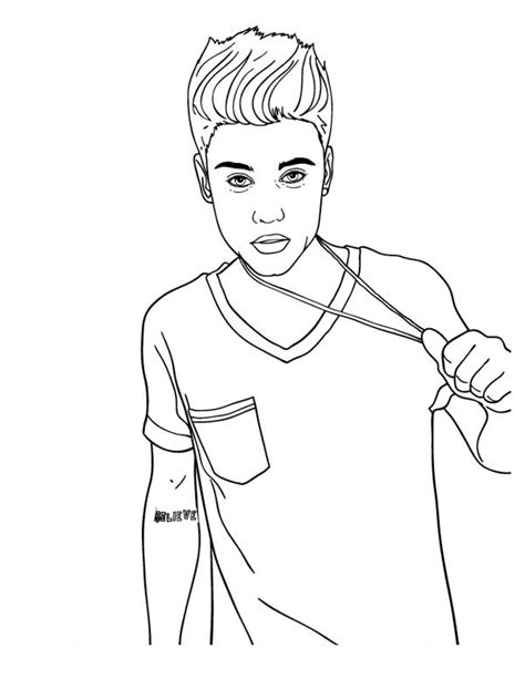 Coloring page: Justin Bieber (Celebrities) #122445 - Printable coloring ...