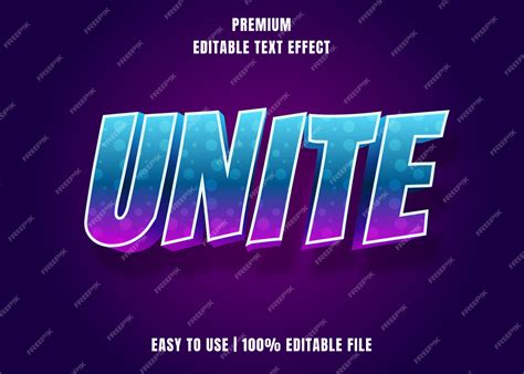 Premium Vector | Editable text effect - unite cartoon style