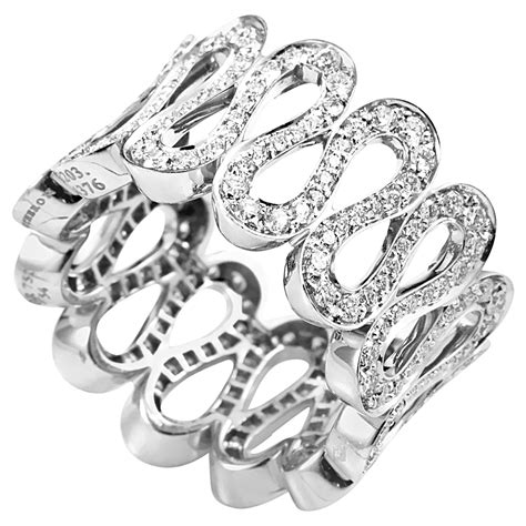 Boucheron Diamond White Gold Wavy Band Ring For Sale at 1stDibs