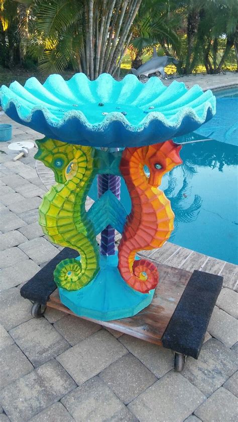 My latest creation - Key West Seahorse Birdbath , correction ...