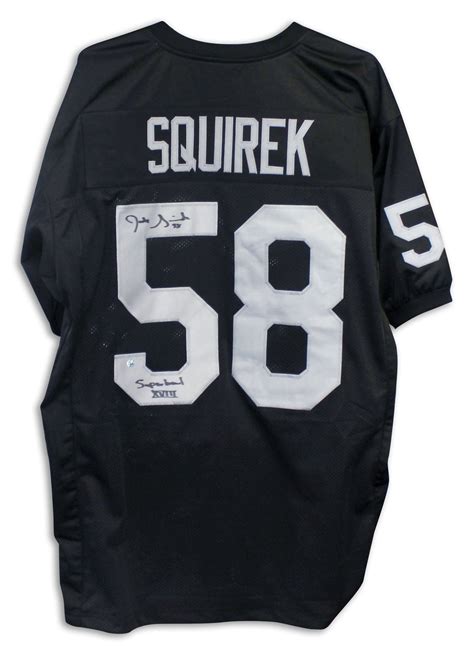 Jack Squirek Los Angeles Raiders Autographed Black Jersey Inscribed "S - Powers Sports Memorabilia